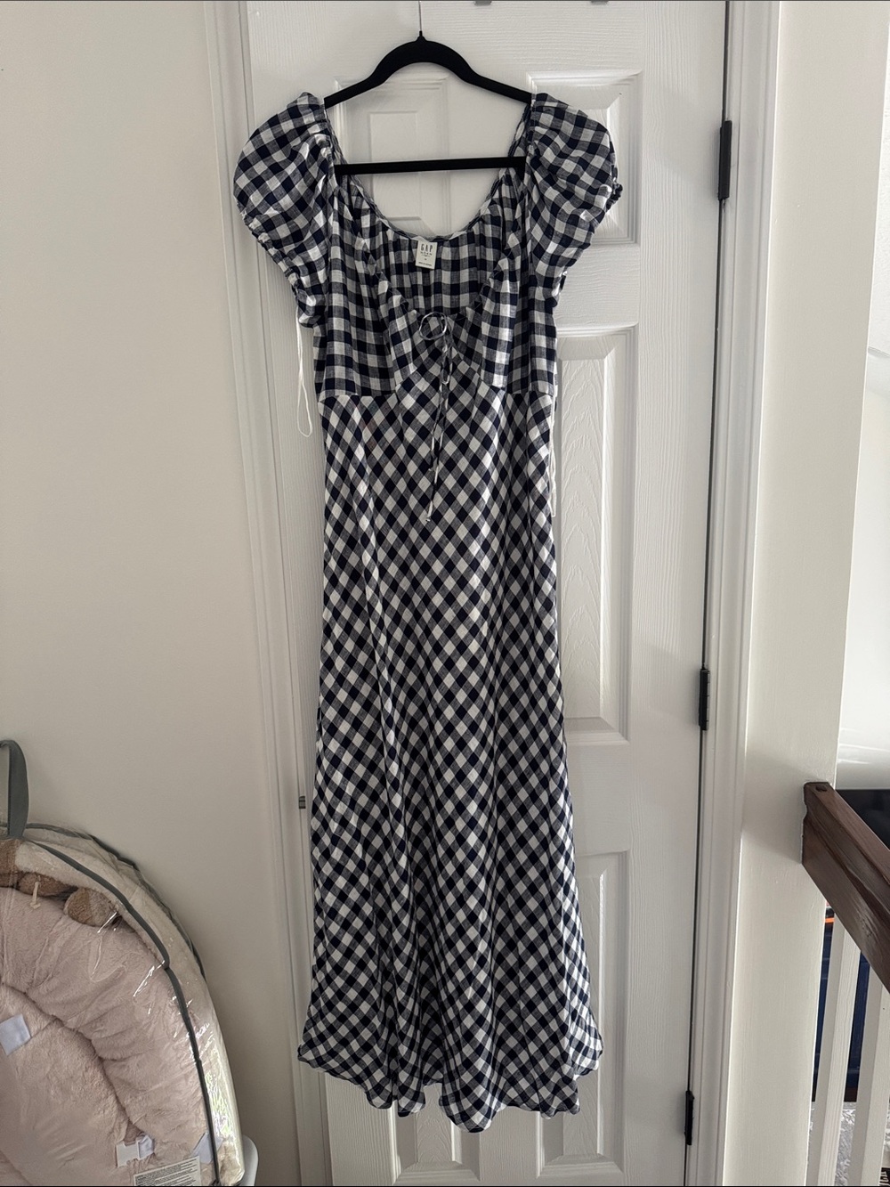 GAP Black & White Gingham Maxi Dress